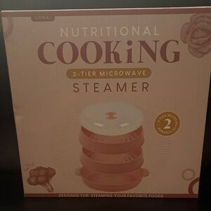 Nutritional Cooking 2-Tier Microwave Steamer - Coral